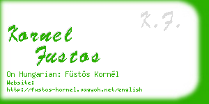 kornel fustos business card