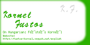 kornel fustos business card